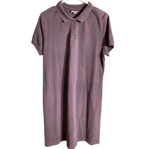Lands’ End Navy Polo Dress Women’s L 14–16 — Preppy, Coastal, Classic